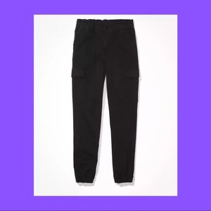 american eagle mom cargo joggers. Size 0. Light black.